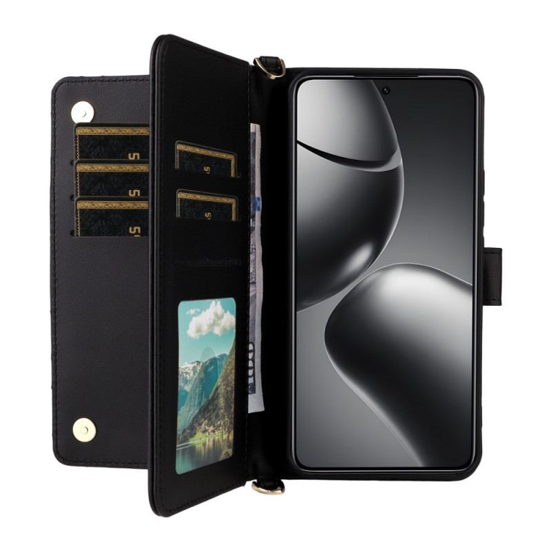 Fodral För Xiaomi 15t Pro Quiltad Med Rem Och Handledsrem