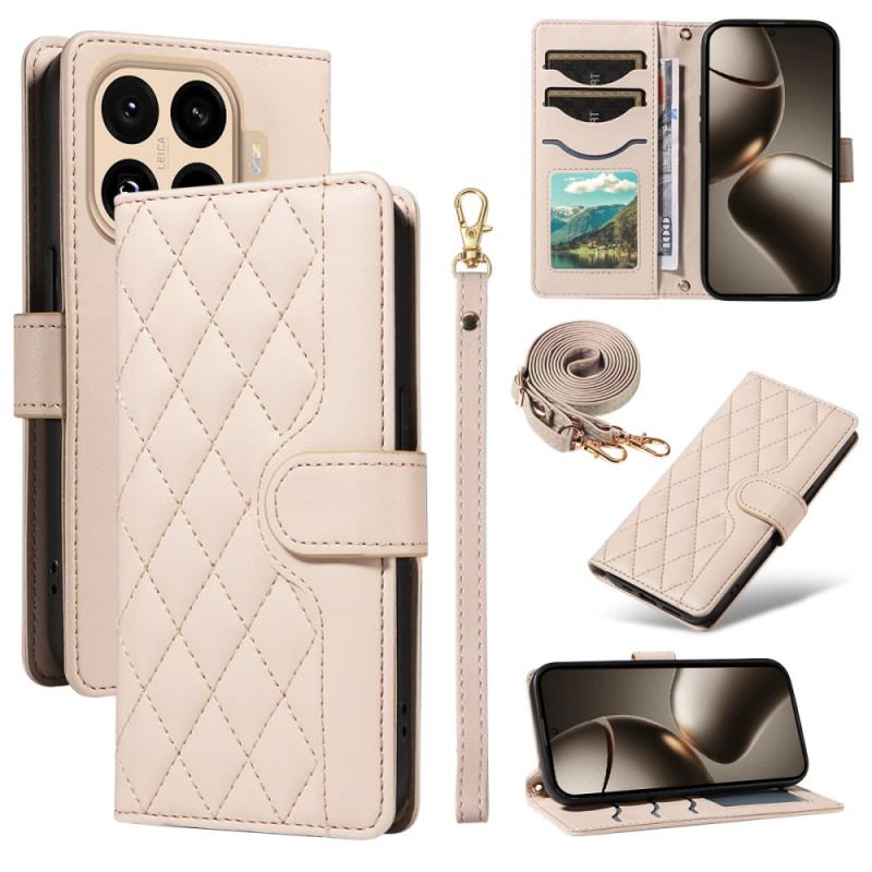 Fodral Xiaomi 15t Pro Quiltad Med Rem Och Axelrem