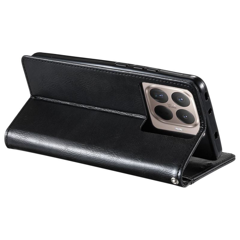 Läderfodral Xiaomi 15t Pro Telefonfodral 6 Kortfack Och Snodd