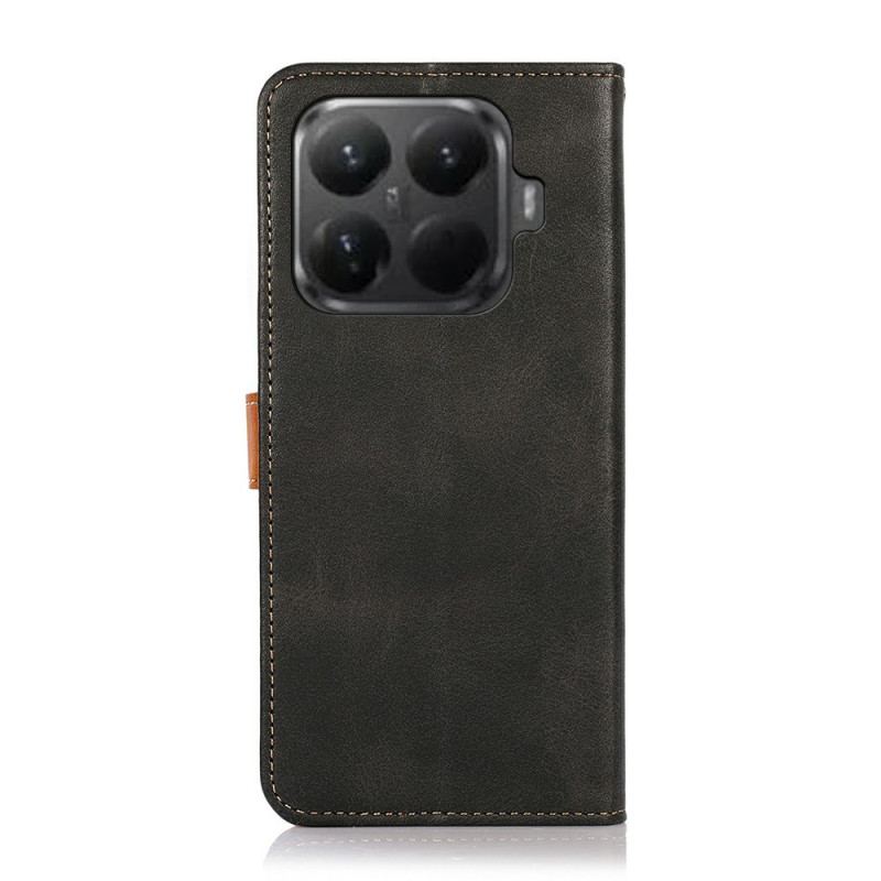 Läderfodral Xiaomi 15t Pro Telefonfodral Khazneh Guldknapp