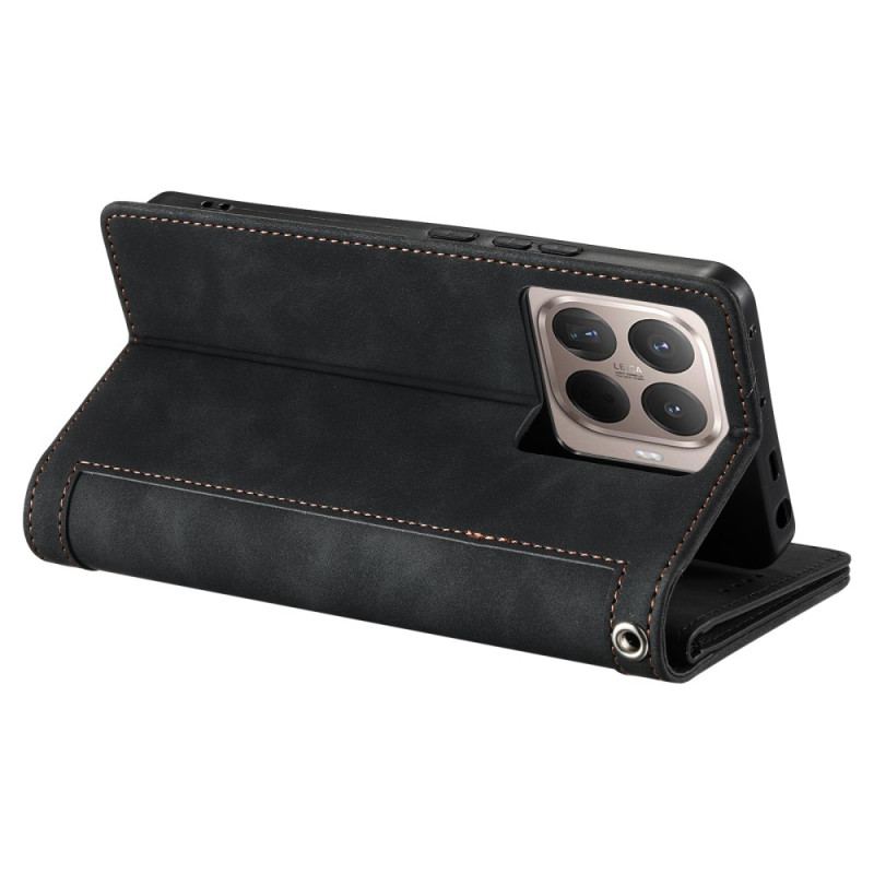 Läderfodral Xiaomi 15t Pro Telefonfodral Plånbok Med 9 Kortfack