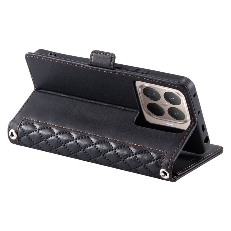 Läderfodral Xiaomi 15t Pro Telefonfodral Quiltad Med Rem