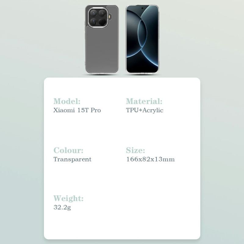 Skal För Xiaomi 15t Pro Transparent Toc-serie