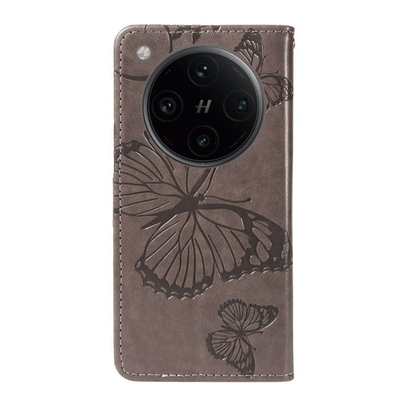 Läderskal Fodral Oppo Find X8 Pro Jättefjärilar