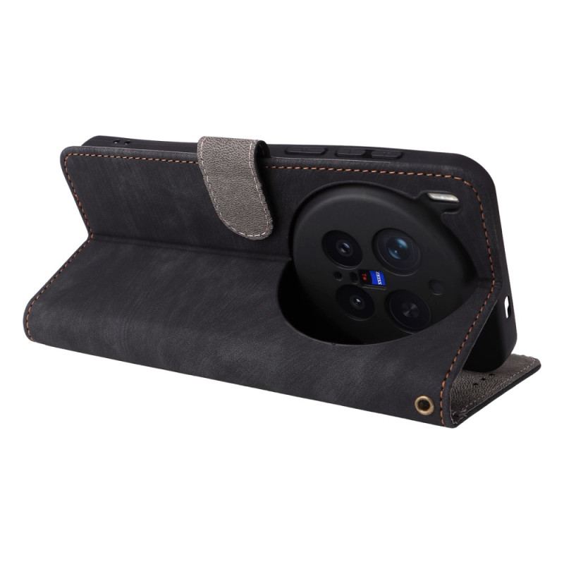 Fodral Vivo X300 Pro Rfid-skyddande Lädereffekt