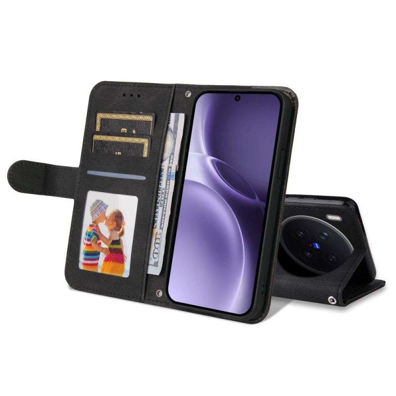 Folio-fodral Vivo X300 Pro Mockaeffekt Med Nit