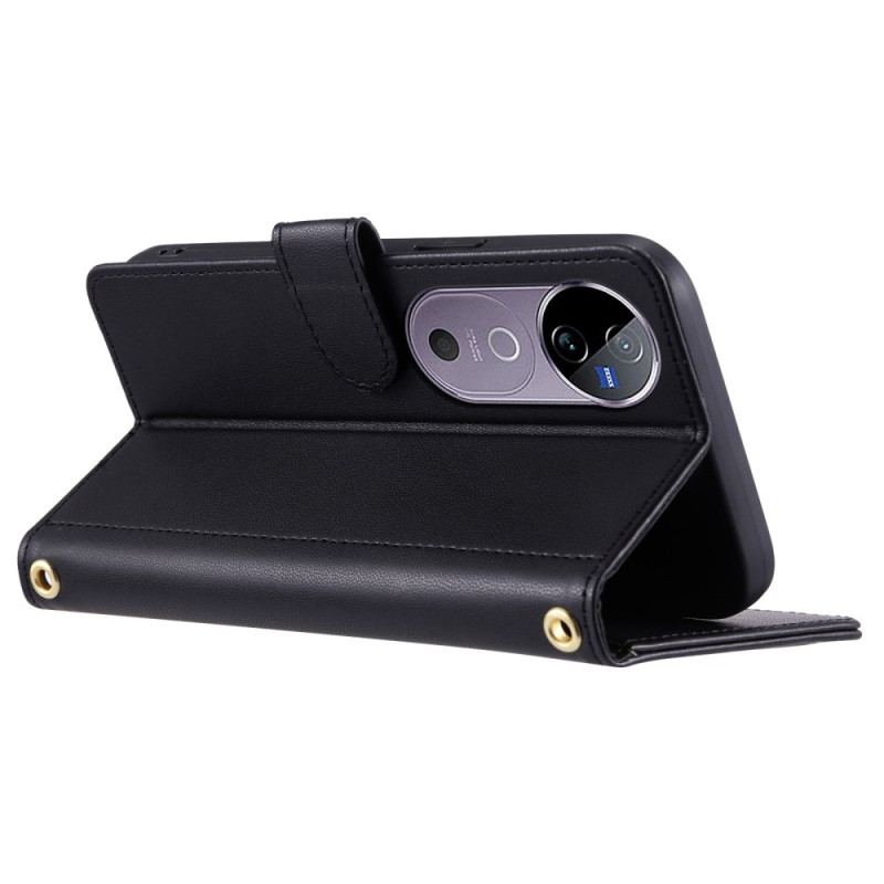 Fodral För Vivo V40 5g Quiltad Med Remmar