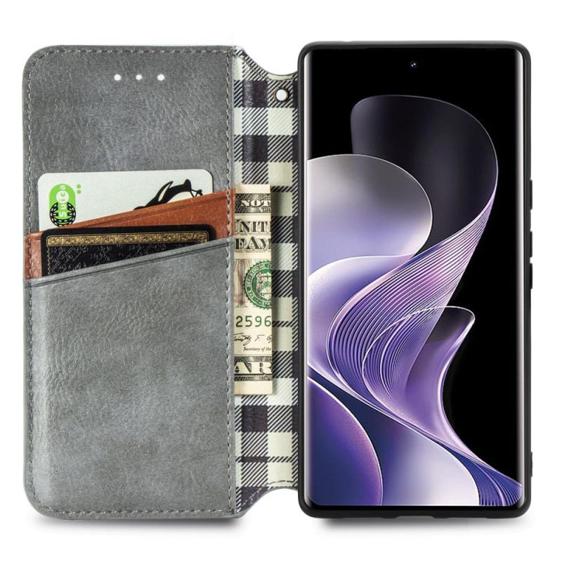 Folio-fodral Vivo V40 5g Telefonfodral Diamantmönster Mockaeffekt