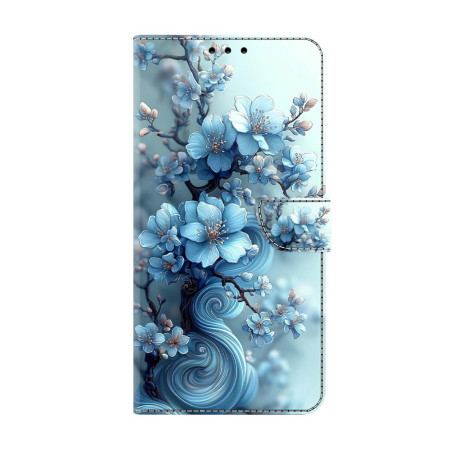 Fodral För Samsung Galaxy S26 Plus Isblå Blommor
