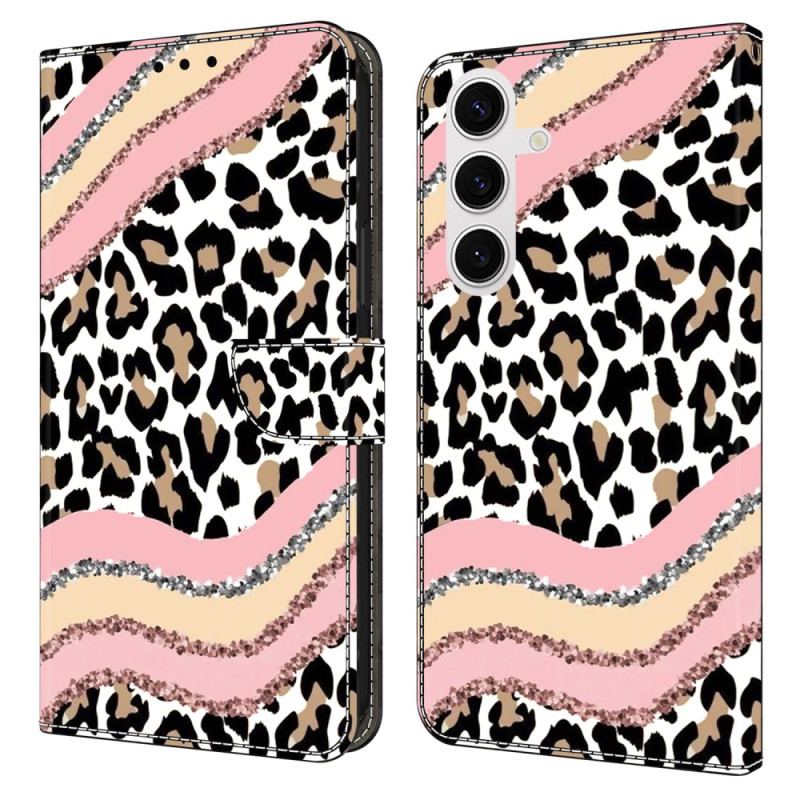 Fodral För Samsung Galaxy S26 Plus Randigt Leopardmönster