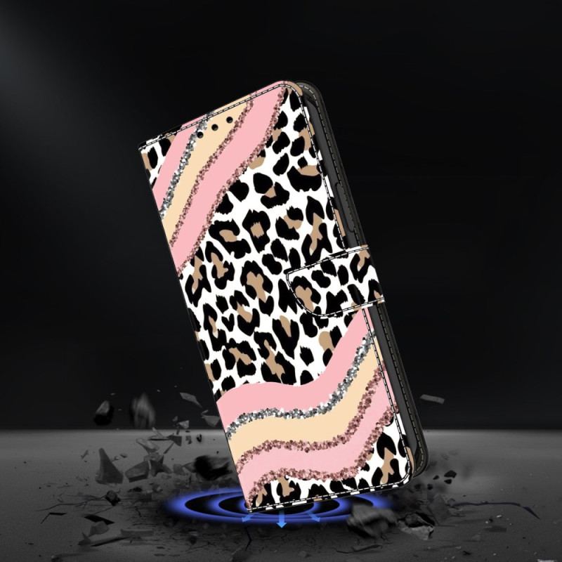 Fodral För Samsung Galaxy S26 Plus Randigt Leopardmönster