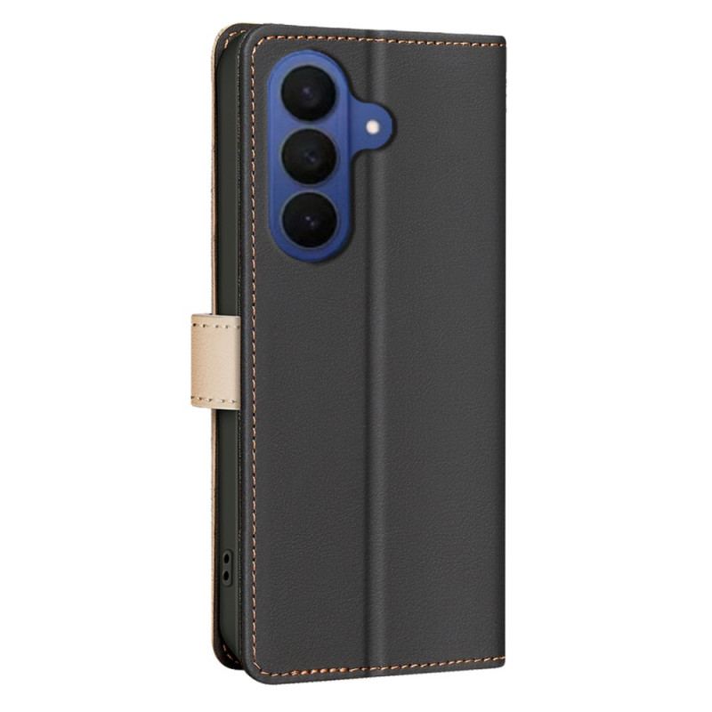 Läderfodral Samsung Galaxy S26 Plus Telefonfodral Tvåfärgad Binfen Färg