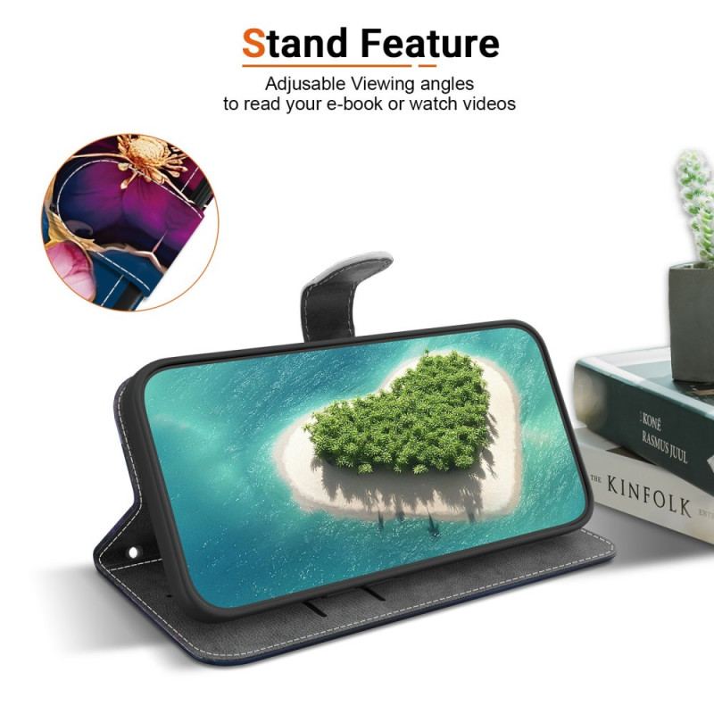 Fodral För Xiaomi 15t Blå Och Guldblommor