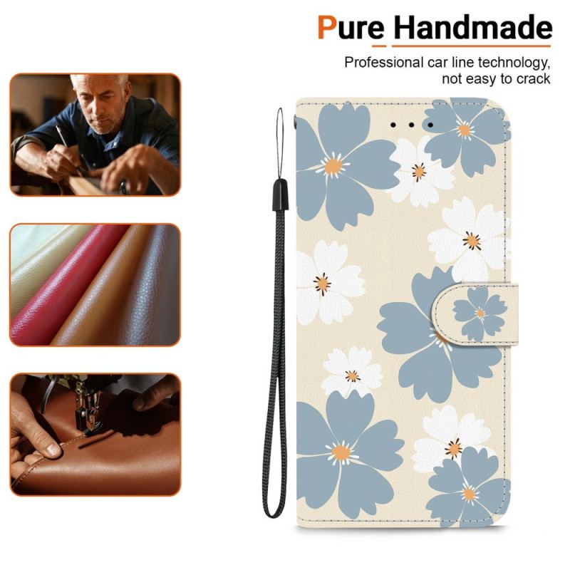 Fodral För Xiaomi 15t Blå Och Vita Prästkragar