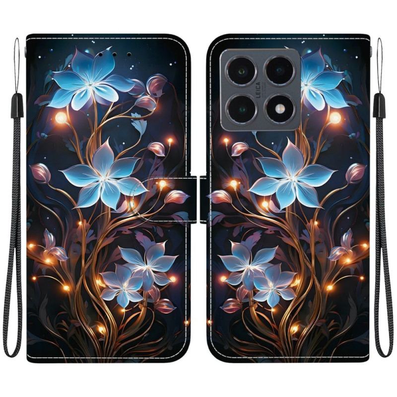 Fodral Xiaomi 15t Blått Blommönster