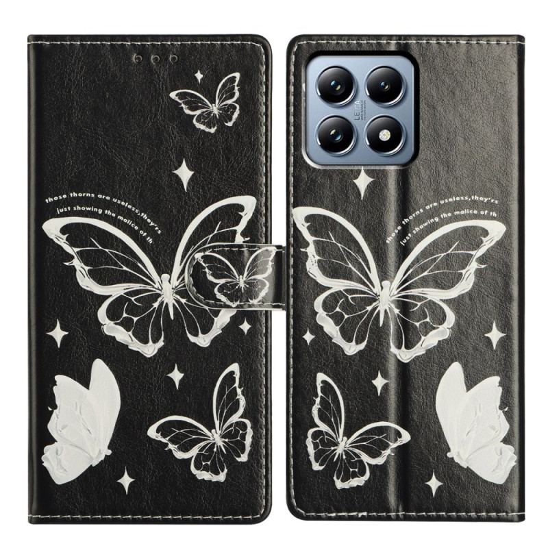 Fodral Xiaomi 15t Svarta Och Vita Fjärilar