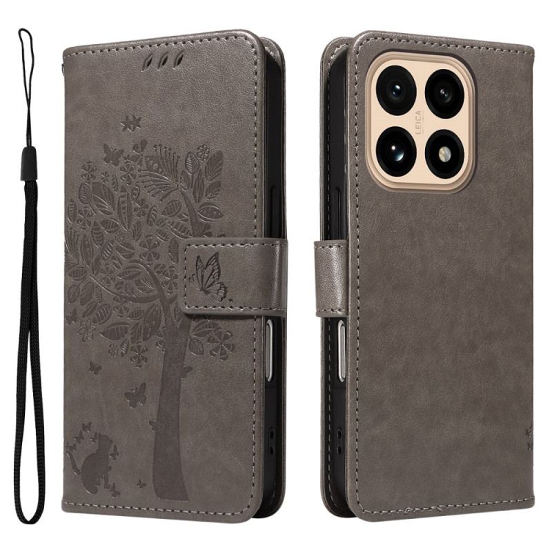 Läderfodral Xiaomi 15t Telefonfodral Katt Och Träd