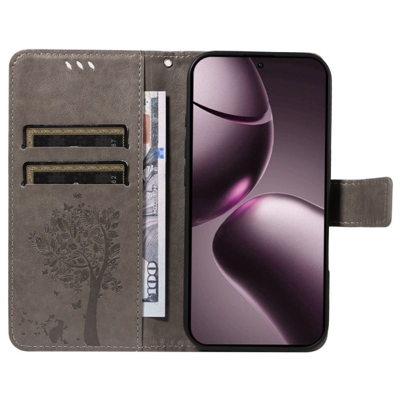 Läderfodral Xiaomi 15t Telefonfodral Katt Och Träd