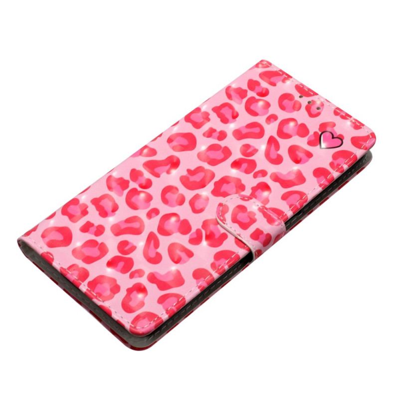 Läderfodral Xiaomi 15t Telefonfodral Rosa Leopardmönster