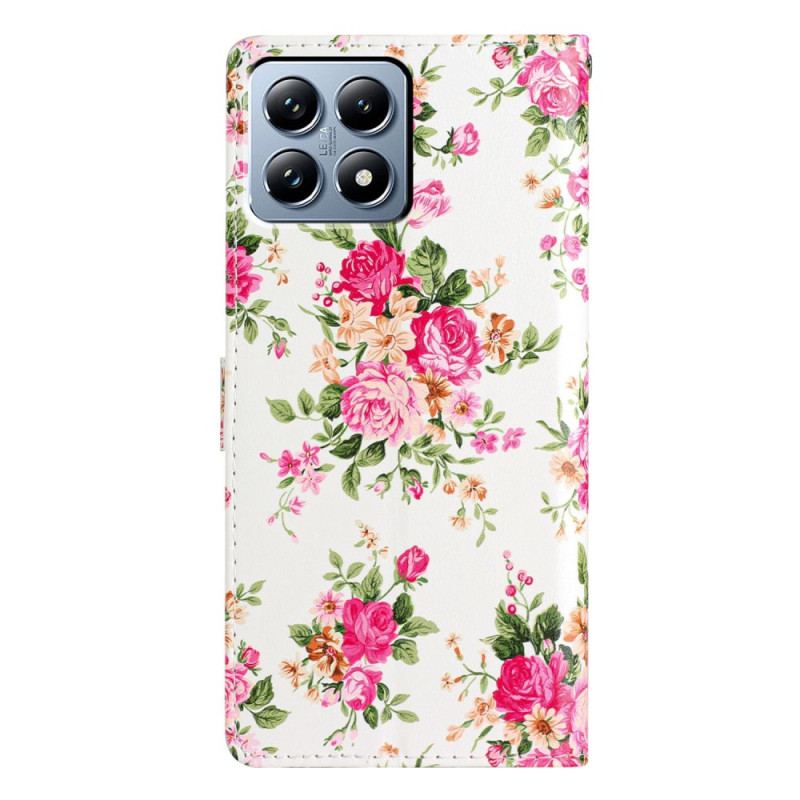 Läderskal Fodral Xiaomi 15t Frihetsblommor