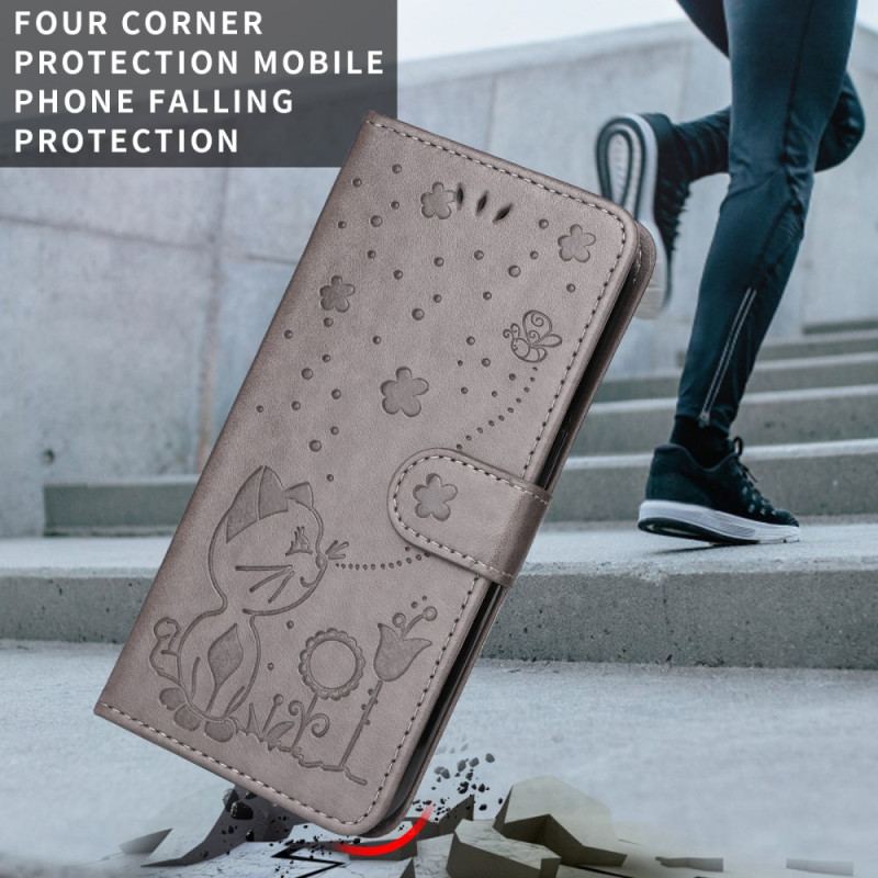 Läderskal Fodral Xiaomi 15t Katt Och Bi