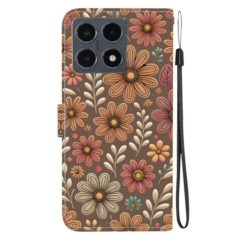 Skyddsfodral Xiaomi 15t Bruna Blommor