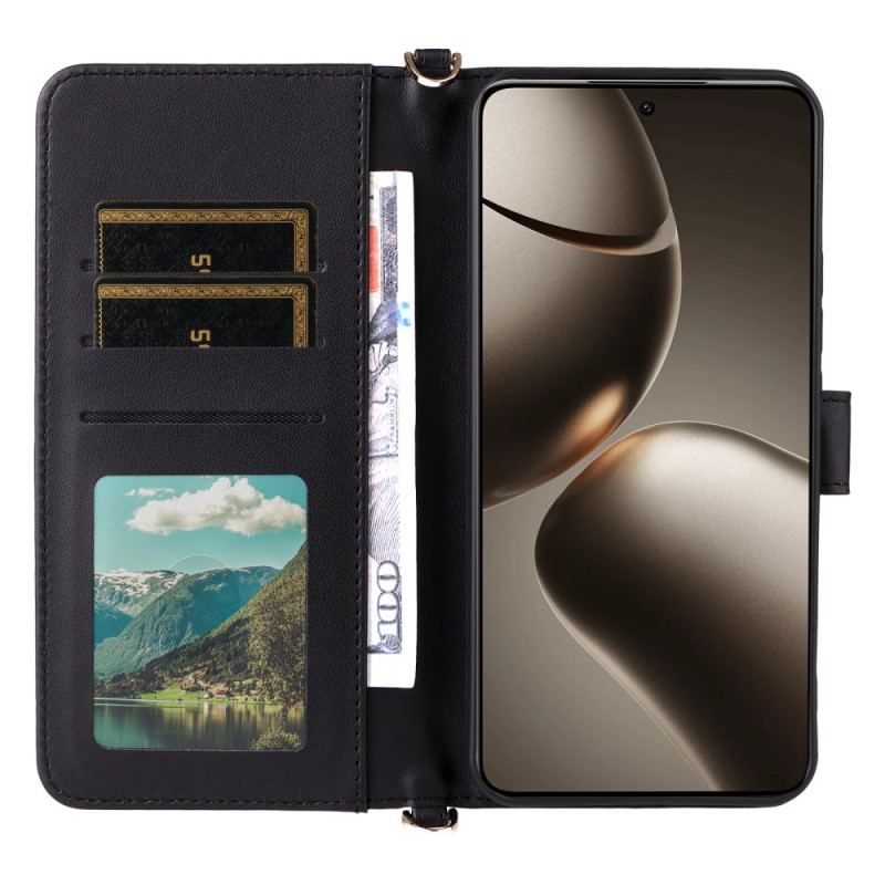 Skyddsfodral Xiaomi 15t Quiltad Med Axelrem Och Handledsrem