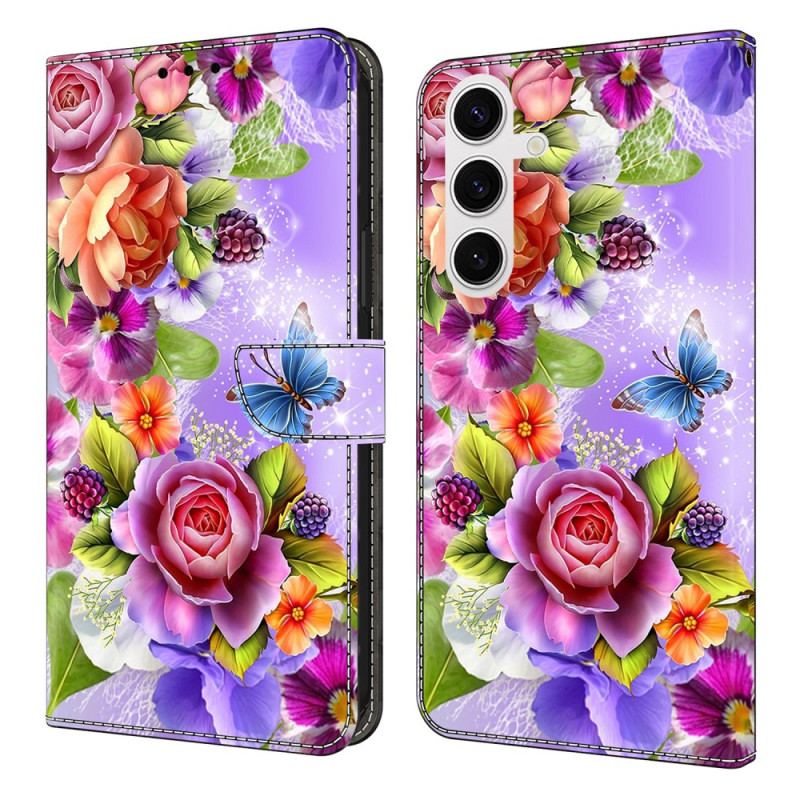 Fodral För Samsung Galaxy S25 Fe Färgglada Blommor