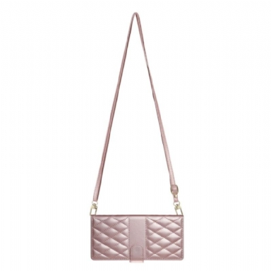 Fodral För Samsung Galaxy S25 Fe Quiltad Plånbok Med Remmar