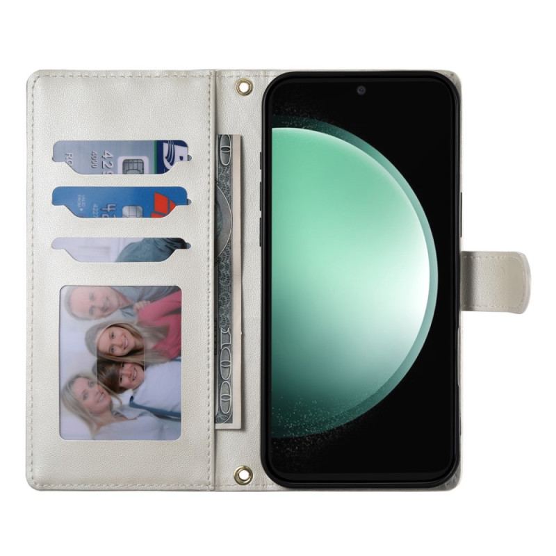 Fodral För Samsung Galaxy S25 Fe Quiltad Plånbok Med Remmar