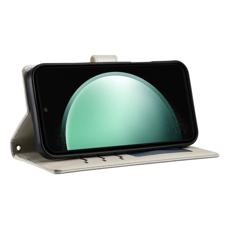 Fodral För Samsung Galaxy S25 Fe Quiltad Plånbok Med Remmar