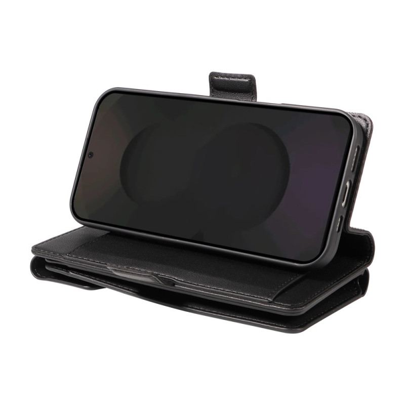 Läderfodral Samsung Galaxy S25 Fe Telefonfodral Korthållare Och Handledsrem