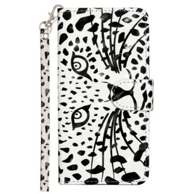 Läderfodral Samsung Galaxy S25 Fe Telefonfodral Leopardhuvud Med Snodd