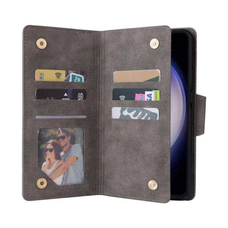 Läderfodral Samsung Galaxy S25 Fe Telefonfodral Plånbok Med Dragkedja