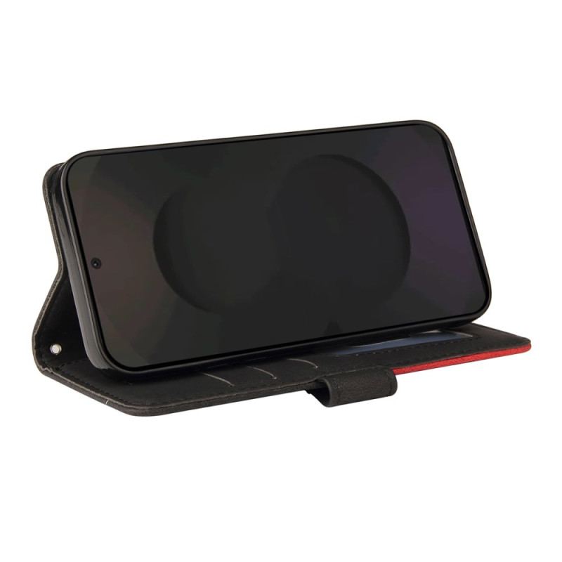 Läderfodral Samsung Galaxy S25 Fe Telefonfodral Tvåfärgad Vågmönster