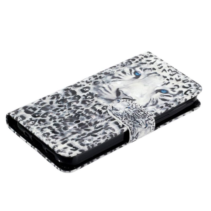 Läderskal Fodral Samsung Galaxy S25 Fe Leopard Med Snodd