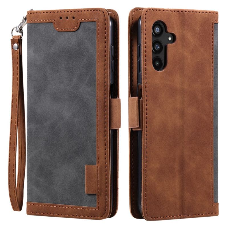 Läderskal Fodral Samsung Galaxy S25 Fe Rfid-plånbok Med Rem