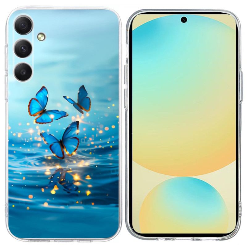 Skal För Samsung Galaxy S25 Fe Blå Fjärilar