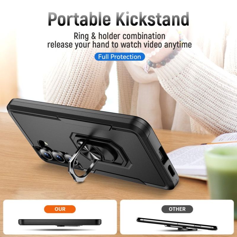 Skal Samsung Galaxy S25 Fe Ringhållare Med Metalleffekt