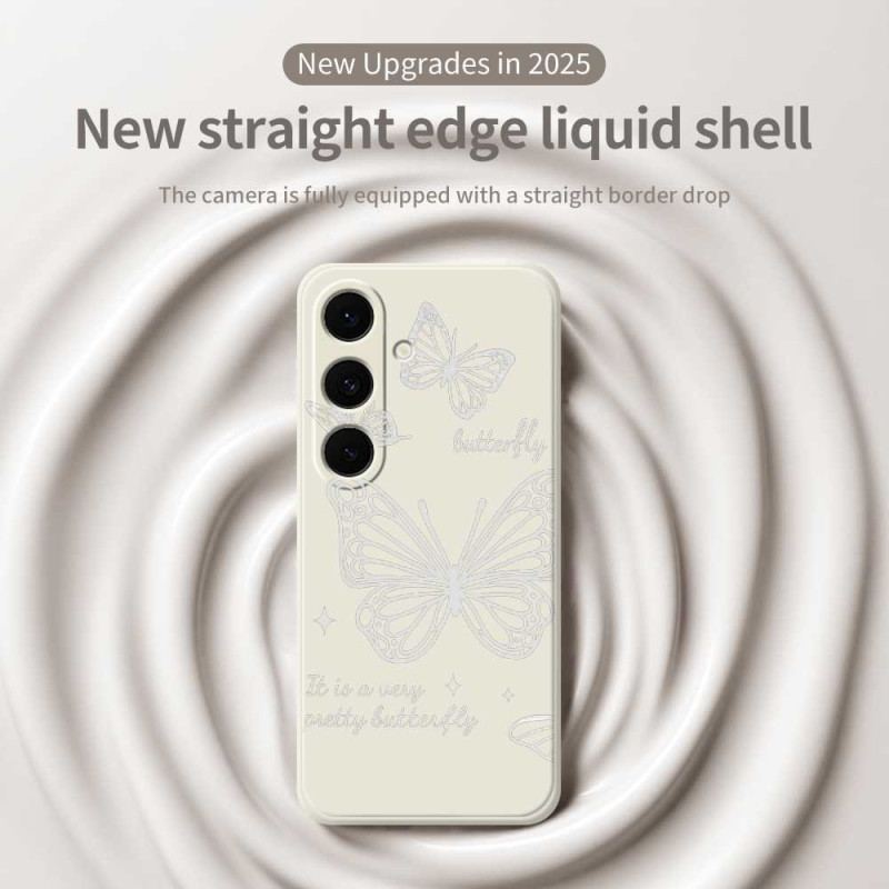 Skal Samsung Galaxy S25 Fe Vit Fjärilssilikon