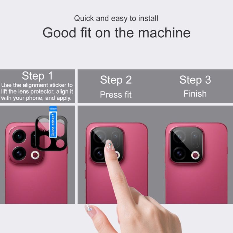 Linsskydd I Härdat Glas För Oppo Find X9 5g (svart Version)