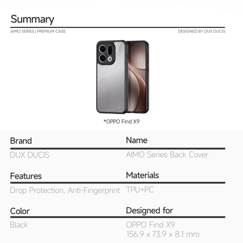 Skal För Oppo Find X9 5g Aimo-serien Dux Ducis