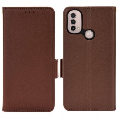 Läderfodral Moto E40 / E30 / E20 Folio-fodral Flap Double Nya Färger