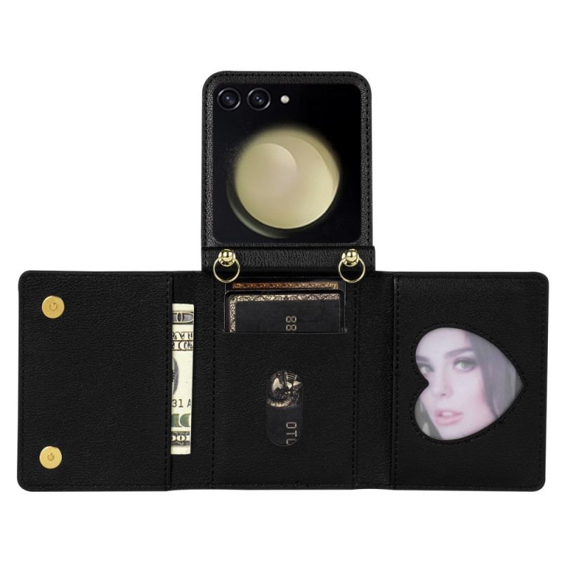 Case Samsung Galaxy Z Flip 7 Telefonfodral Rfid-plånbok Och Axelrem