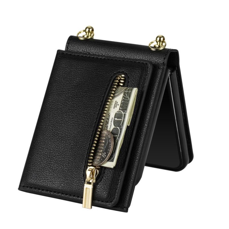 Case Samsung Galaxy Z Flip 7 Telefonfodral Rfid-plånbok Och Axelrem