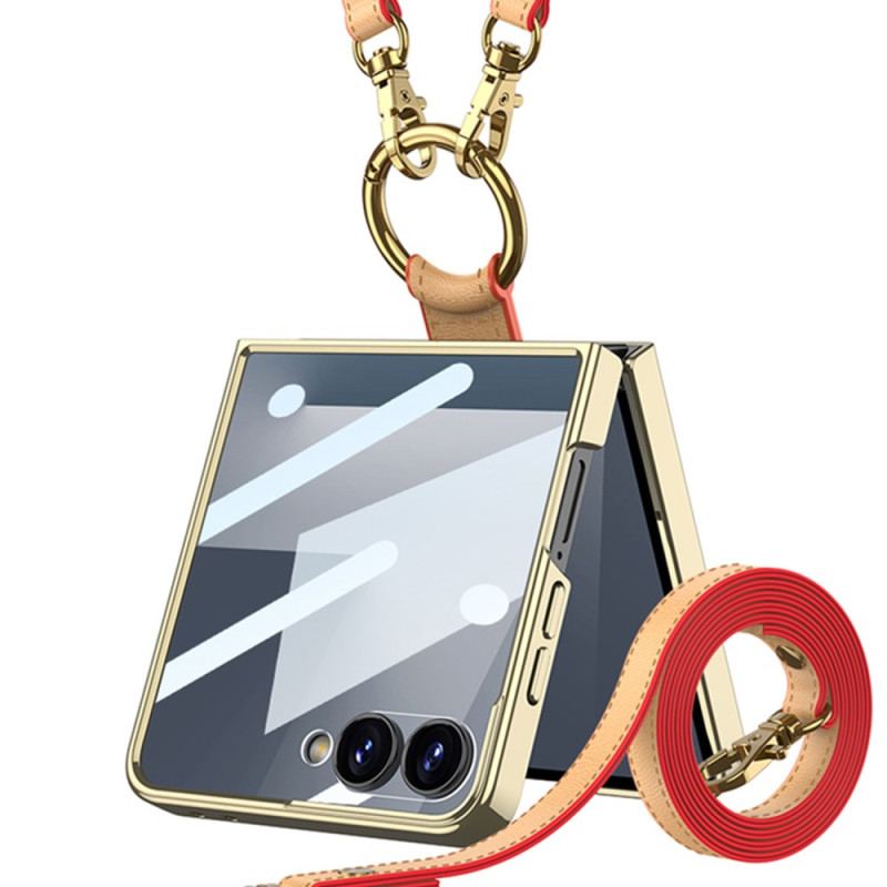 Skal För Samsung Galaxy Z Flip 7 Ringhållare Och Avtagbar Axelrem