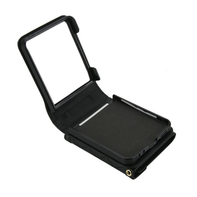 Skal För Samsung Galaxy Z Flip 7 Vadderad Korthållare Och Axelrem