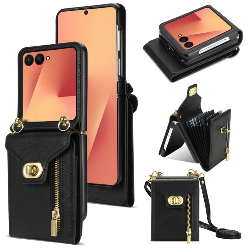 Skal Samsung Galaxy Z Flip 7 Dragkedja-plånbok Och Axelrem