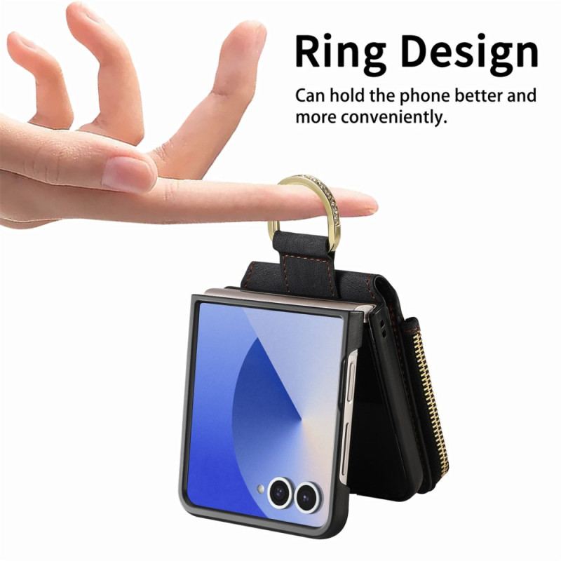 Skal Samsung Galaxy Z Flip 7 Fack Med Dragkedja Och Korthållare