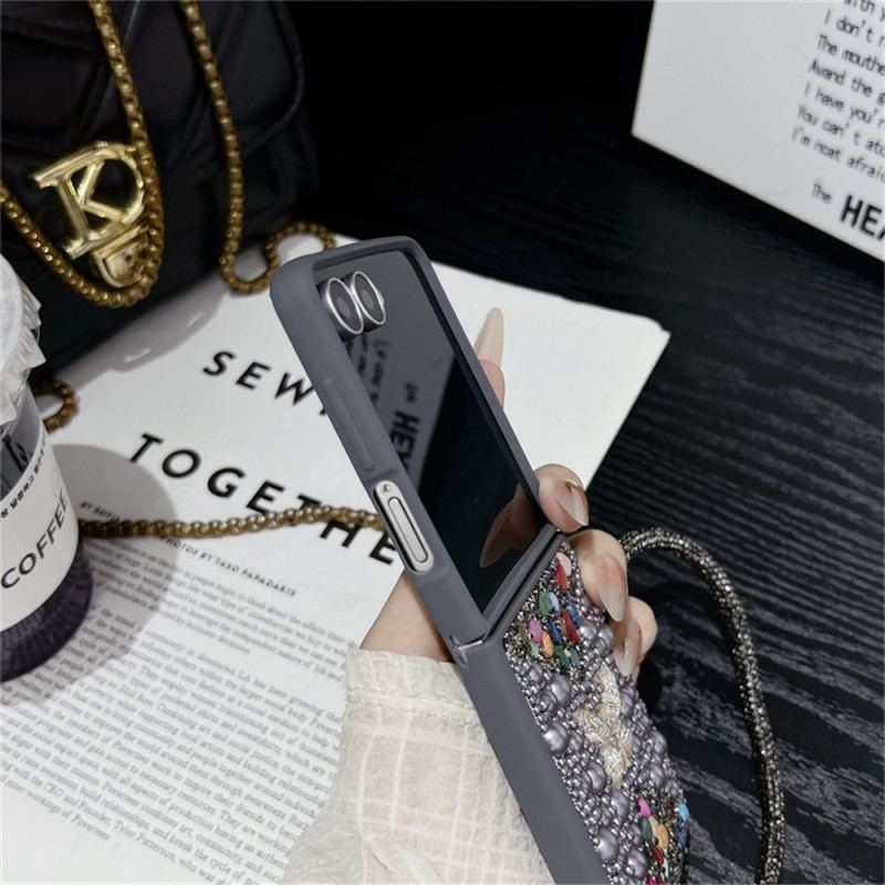 Skal Samsung Galaxy Z Flip 7 Glitterdesign Och Handledsrem